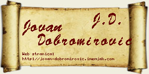 Jovan Dobromirović vizit kartica